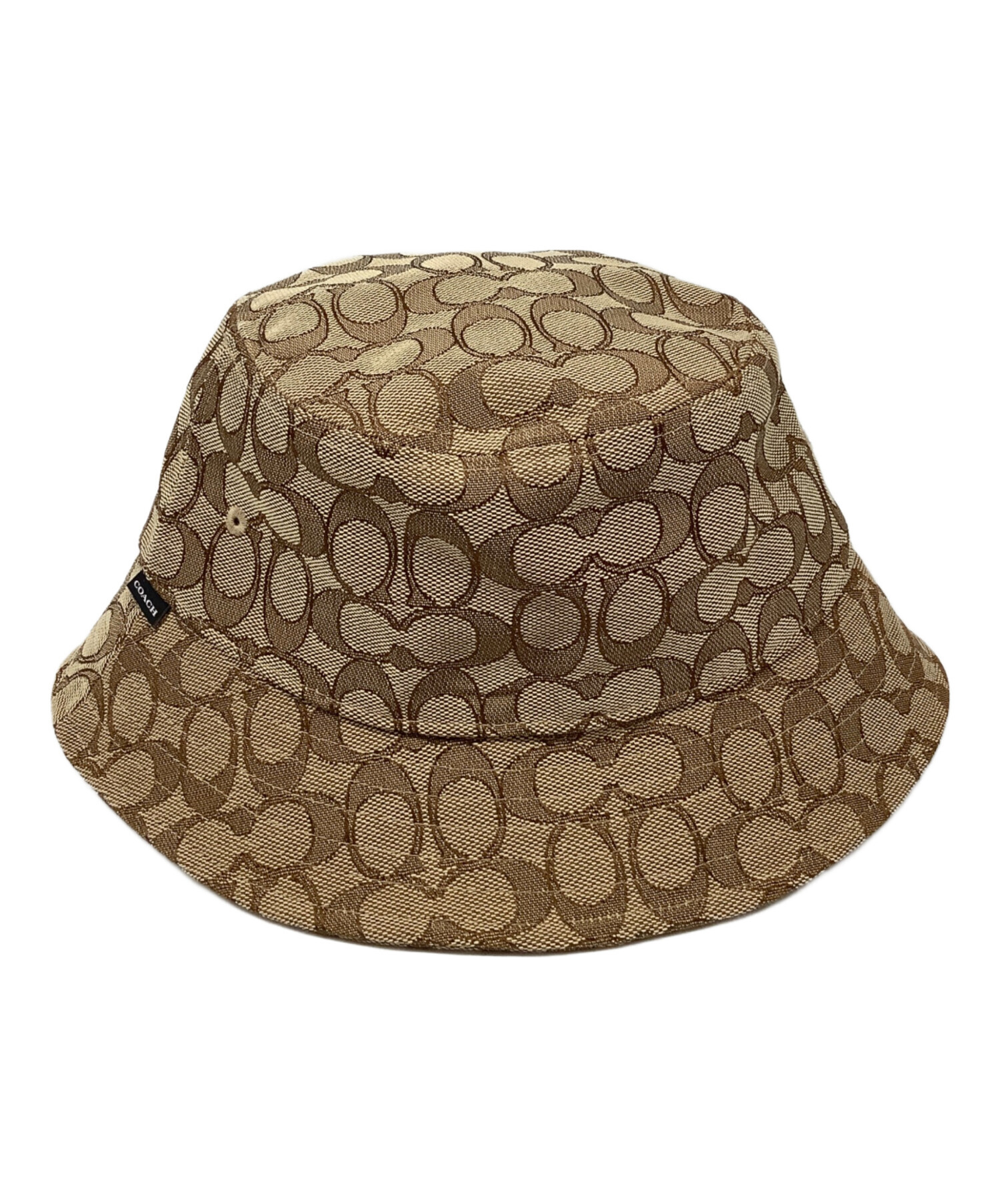 中古・古着通販】COACH (コーチ) ジャガードバケットハット ベージュ