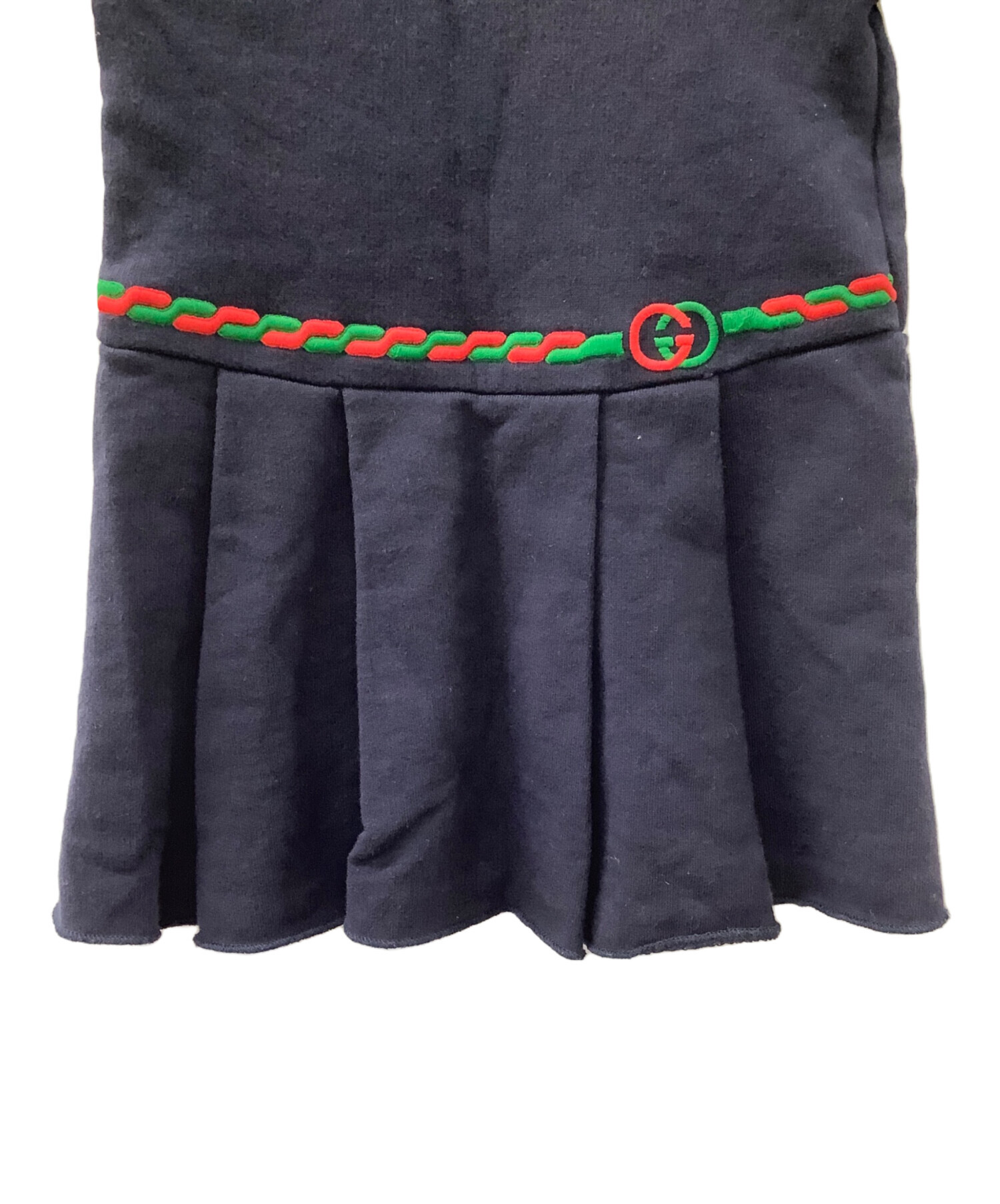 中古・古着通販】GUCCI (グッチ) 半袖ワンピース ネイビー サイズ:18