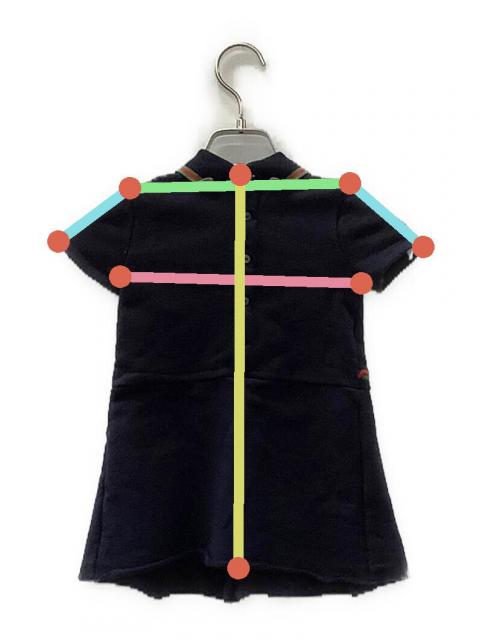 中古・古着通販】GUCCI (グッチ) 半袖ワンピース ネイビー サイズ:18