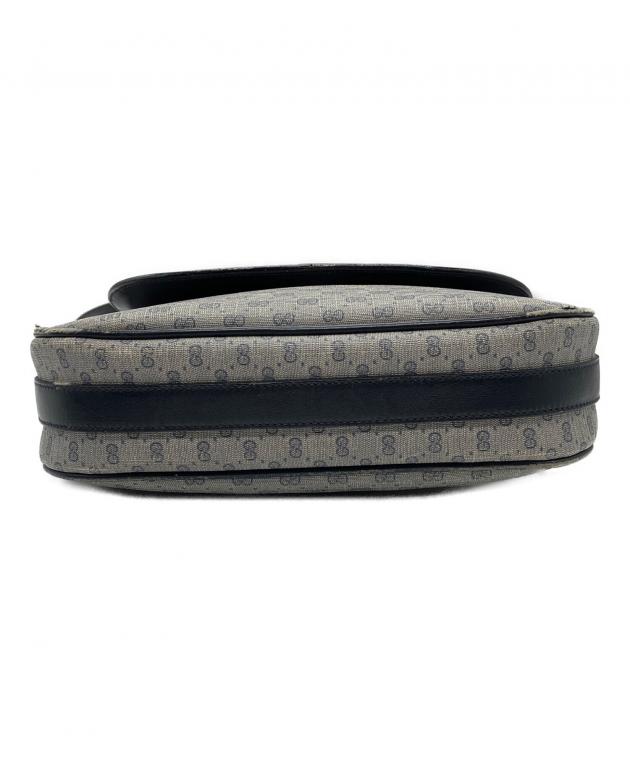 GUCCI ショルダーバッグ グレー ネイビー 中古・古着通販】GUCCI (グッチ) ショルダーバッグ グレー×ネイビー