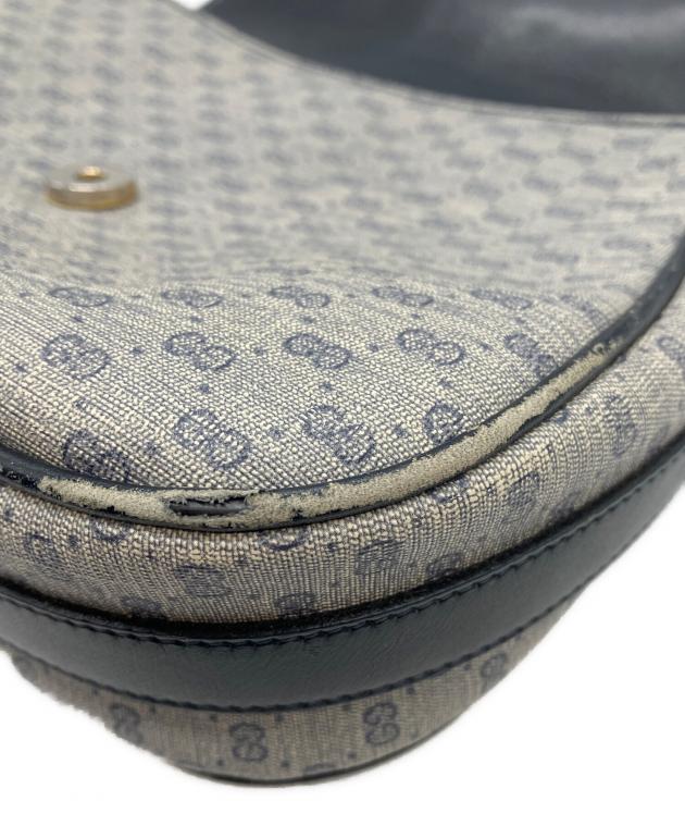 GUCCI ショルダーバッグ グレー ネイビー 中古・古着通販】GUCCI (グッチ) ショルダーバッグ グレー×ネイビー