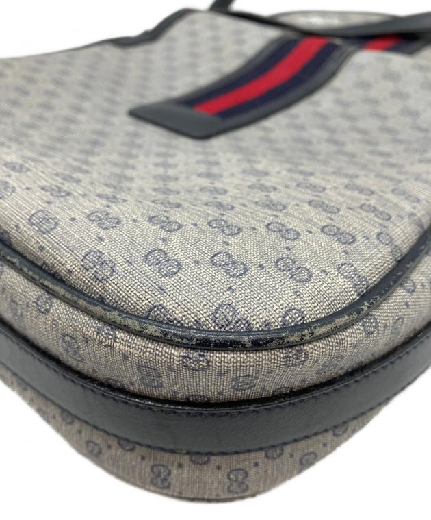 中古・古着通販】GUCCI (グッチ) ショルダーバッグ グレー×ネイビー