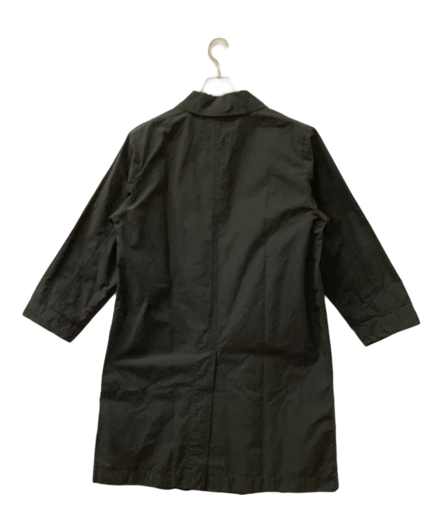 MHL,ブラック ステンカラーコート MHL.（エムエイチエル） ステンカラーコート コート PROOFED COTTON