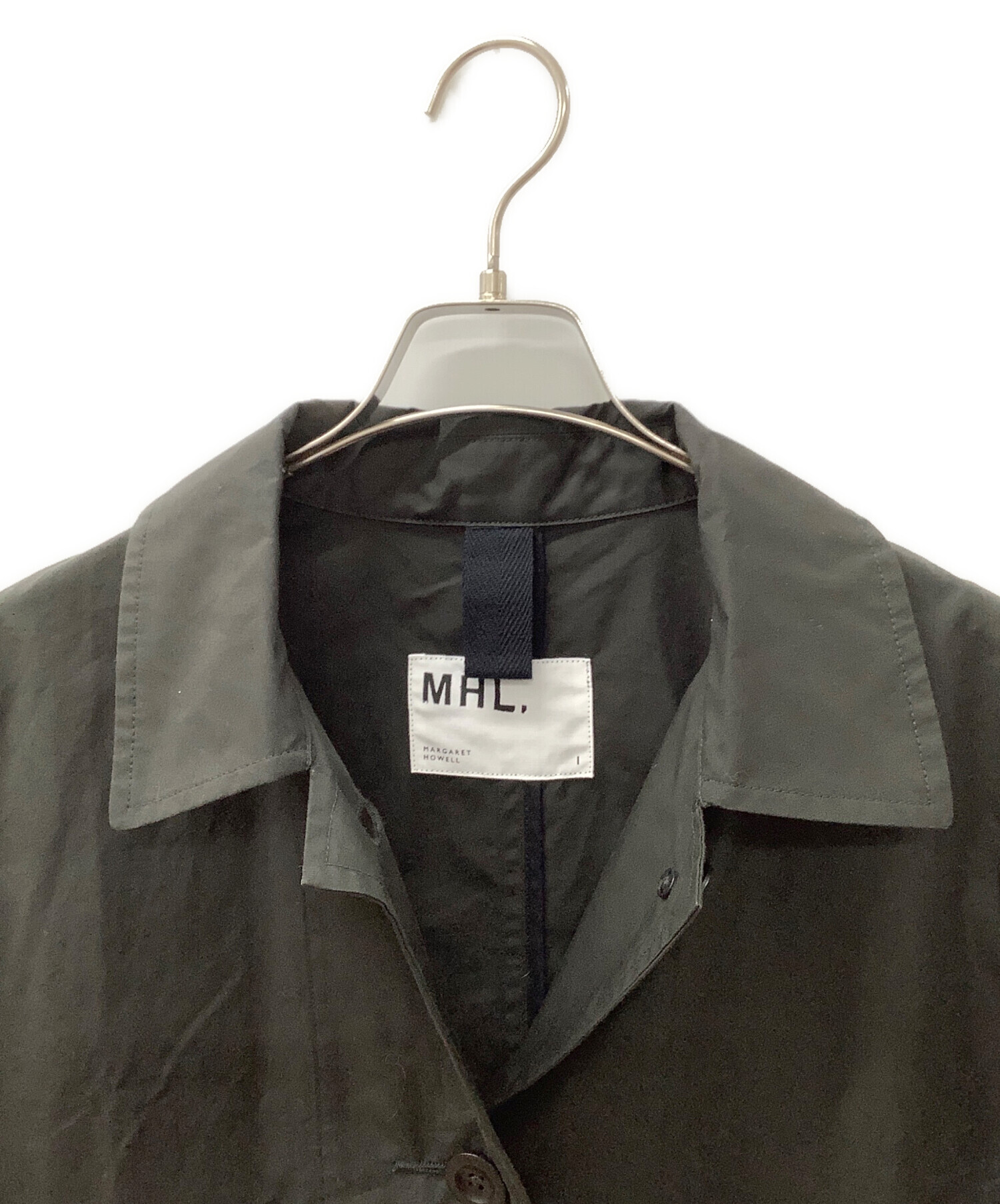 中古・古着通販】MHL (エムエイチエル) ステンカラーコート ブラック