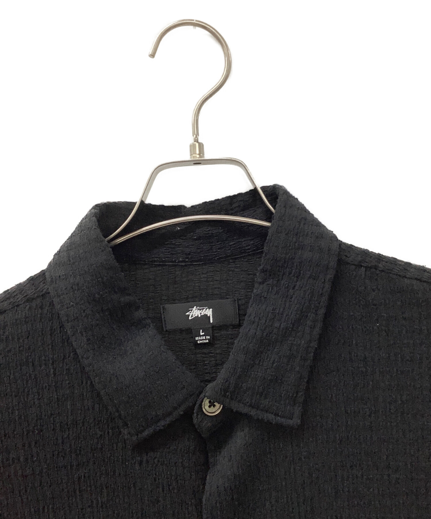 Stussy 半袖シャツ Lサイズ 中古・古着通販】stussy (ステューシー) 半袖シャツ ブラック サイズ:L