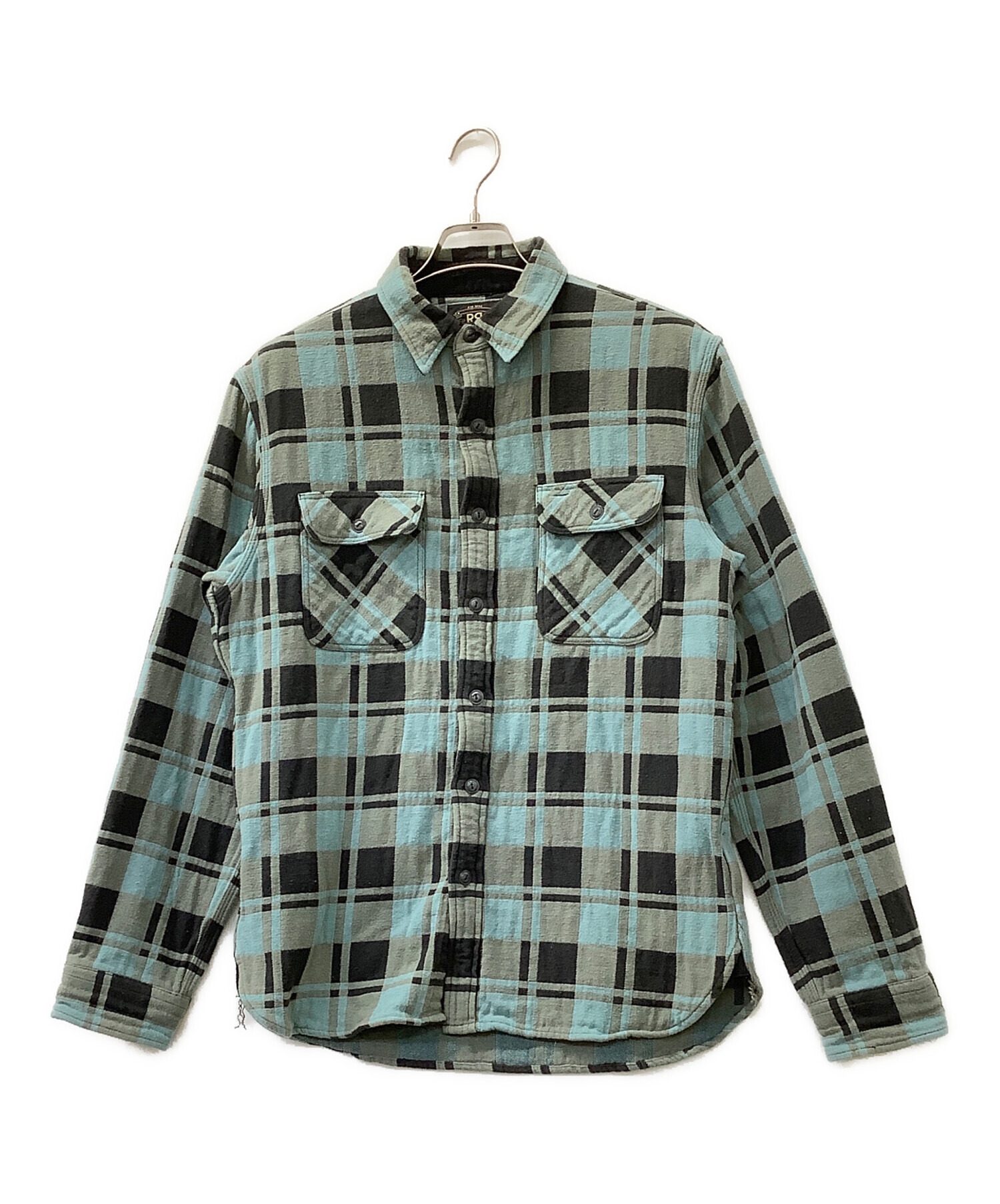 中古・古着通販】RRL (ダブルアールエル) 長袖シャツ グレー×ブルー 