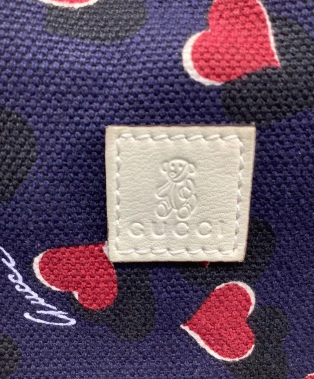 グッチ GUCCI チュニック シルク ハート柄 ノースリーブ 36 紺 中古・古着通販】GUCCI (グッチ) ハートビート ハンドバッグ ネイビー