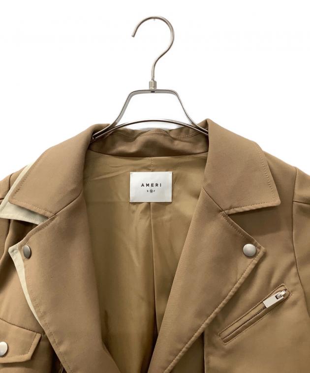 Ameri アメリヴィンテージ WOOL RIDERS COAT コート 完売品 中古・古着通販】Ameri (アメリ) RIDERS DETAIL COAT ベージュ サイズ