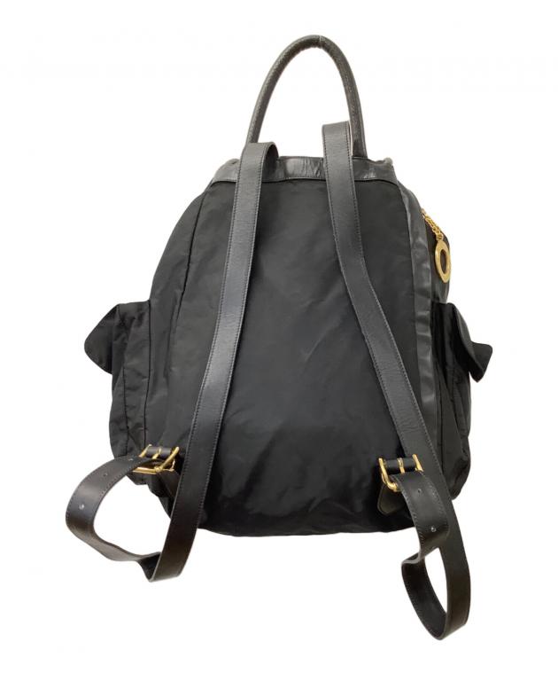 CELINE セリーヌ ブラック リュック・バックパック　ナイロン 中古・古着通販】CELINE (セリーヌ) ナイロンリュック ブラック