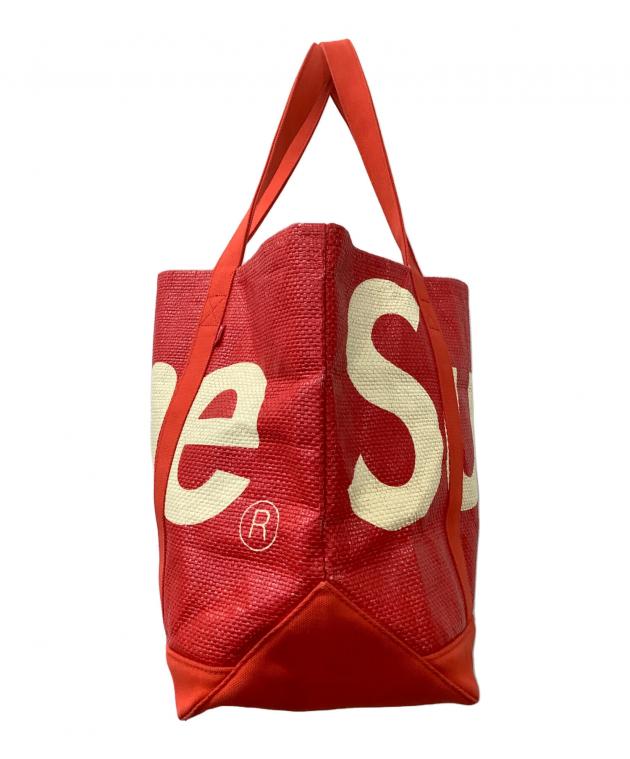 中古・古着通販】SUPREME (シュプリーム) RAFFIA TOTE レッド 中古・古着通販】SUPREME (シュプリーム) RAFFIA TOTE レッド