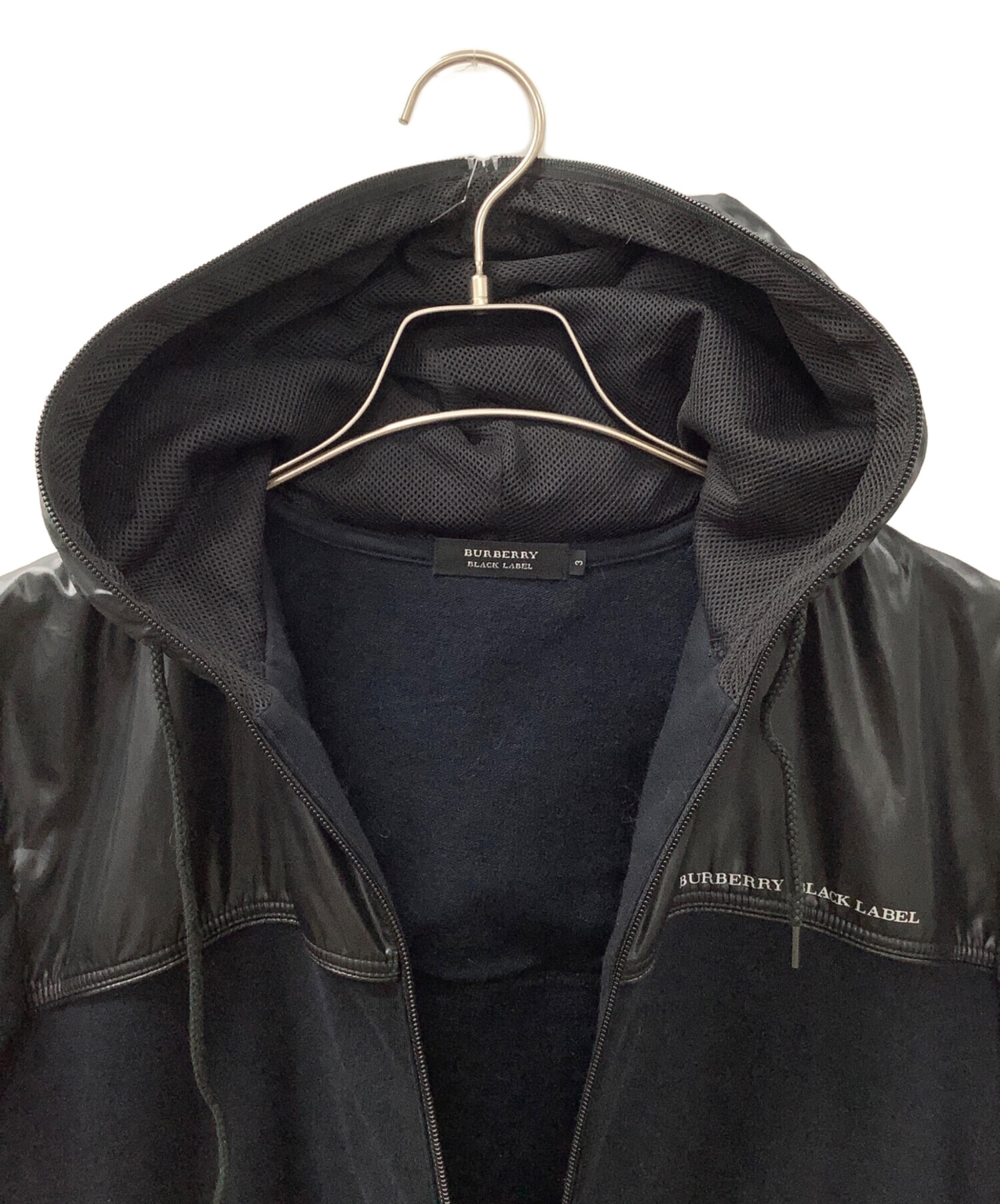 BURBERRY BLACK LABEL パーカー ブラック 中古・古着通販】BURBERRY BLACK LABEL (バーバリーブラックレーベル