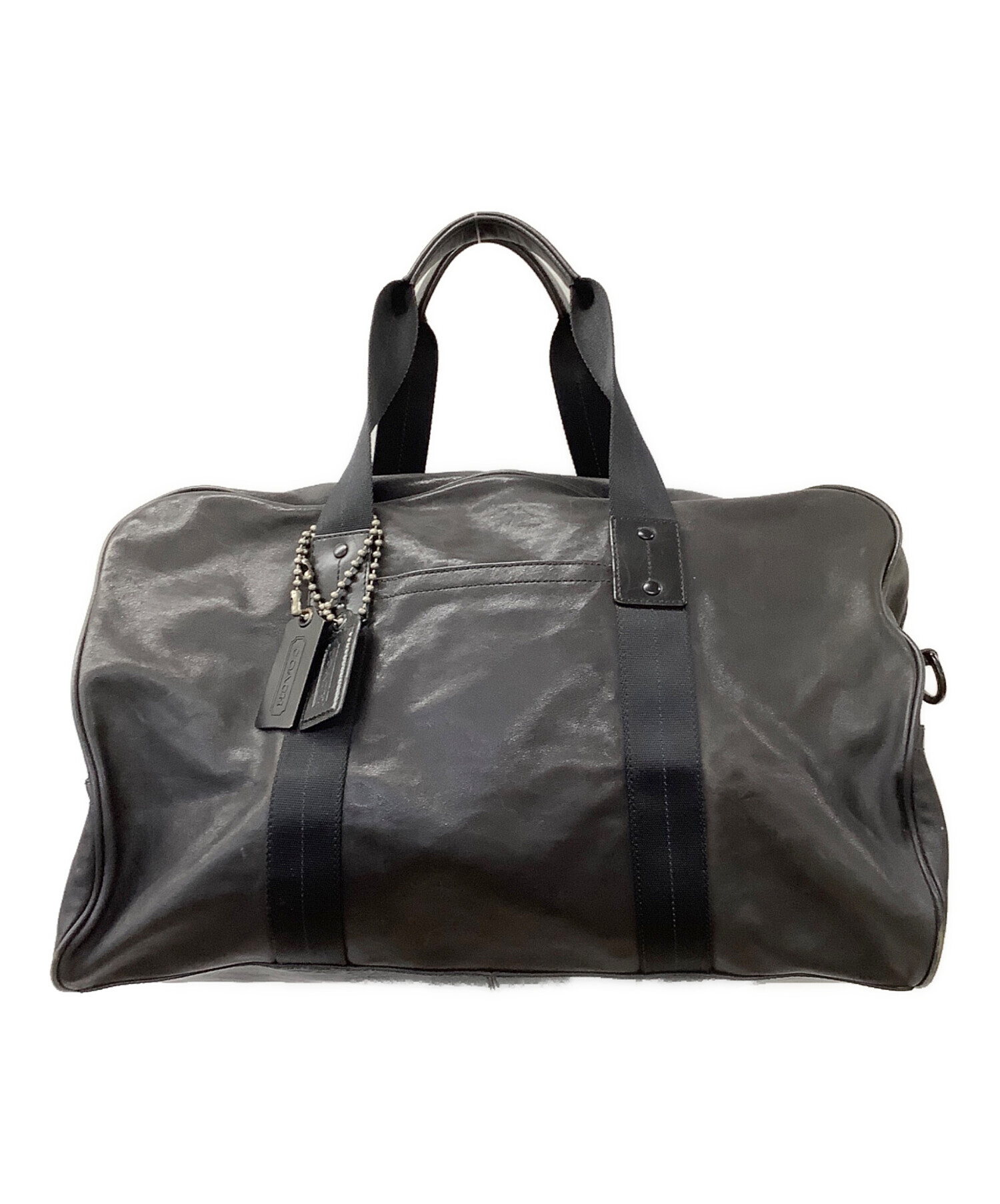 さ*し様 レアCOACHコーチ　 ボストンバック　ブラック黒 レザー ボストンバ 中古・古着通販】COACH (コーチ) レザーボストンバッグ ブラック