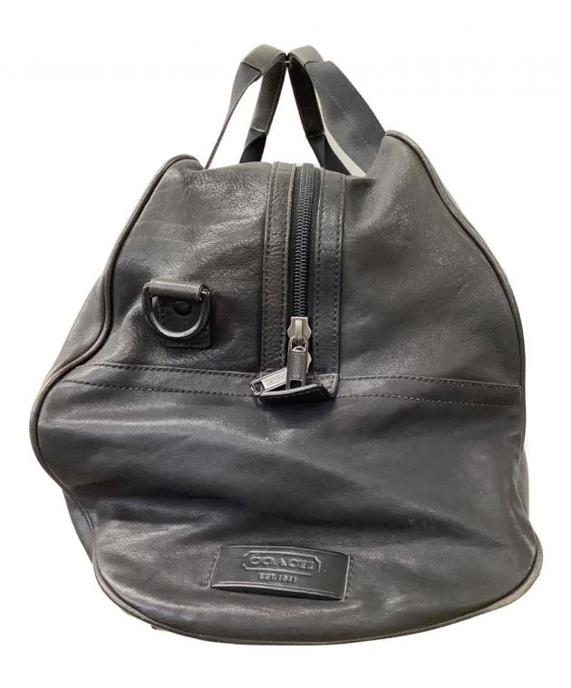 中古・古着通販】COACH (コーチ) レザーボストンバッグ ブラック