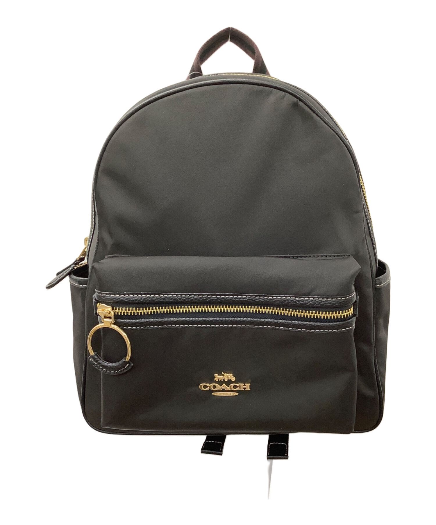 未使用級✨ コーチ バックパック エリス ナイロン レザー ブラック　リュック 中古・古着通販】COACH (コーチ) エリス バックパック ブラック 未使用
