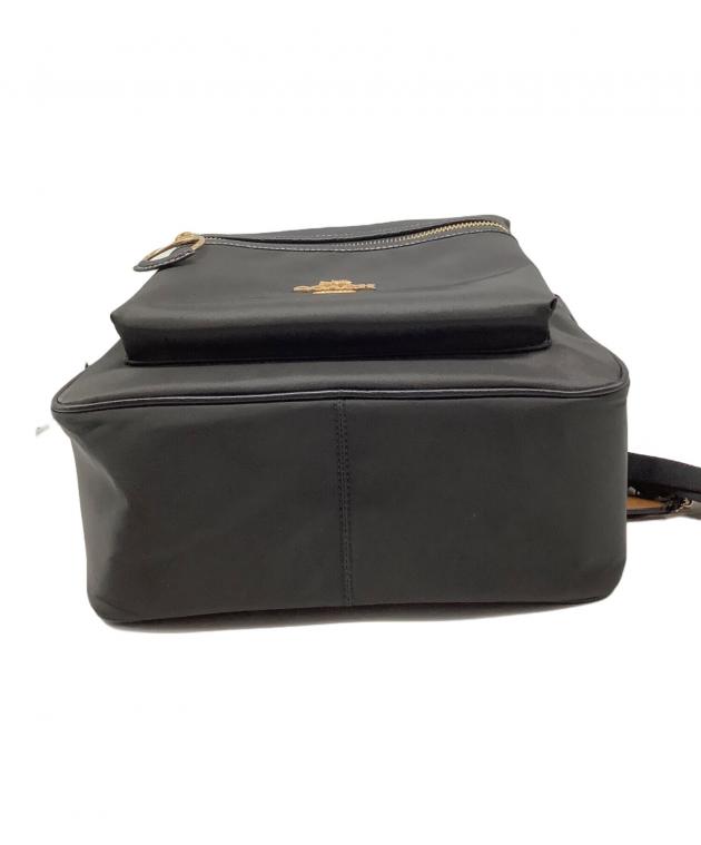 未使用級✨ コーチ バックパック エリス ナイロン レザー ブラック　リュック 中古・古着通販】COACH (コーチ) エリス バックパック ブラック 未使用