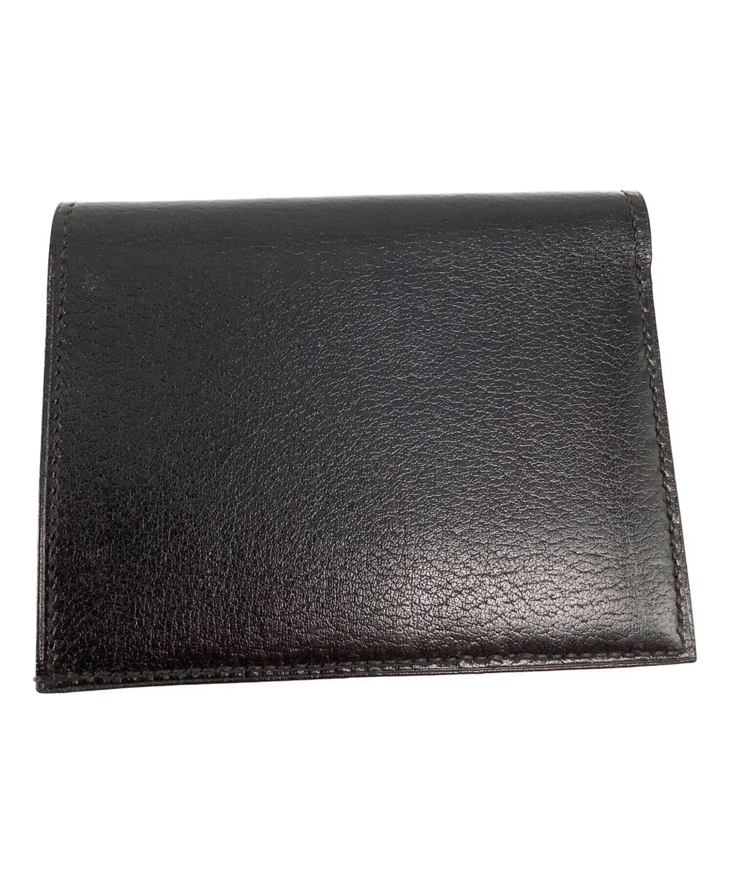 90's HERMES エルメス 二つ折り財布 レザー ブラック ヴィンテージ 中古・古着通販】HERMES (エルメス) 2つ折り札入れ ブラック｜ブランド
