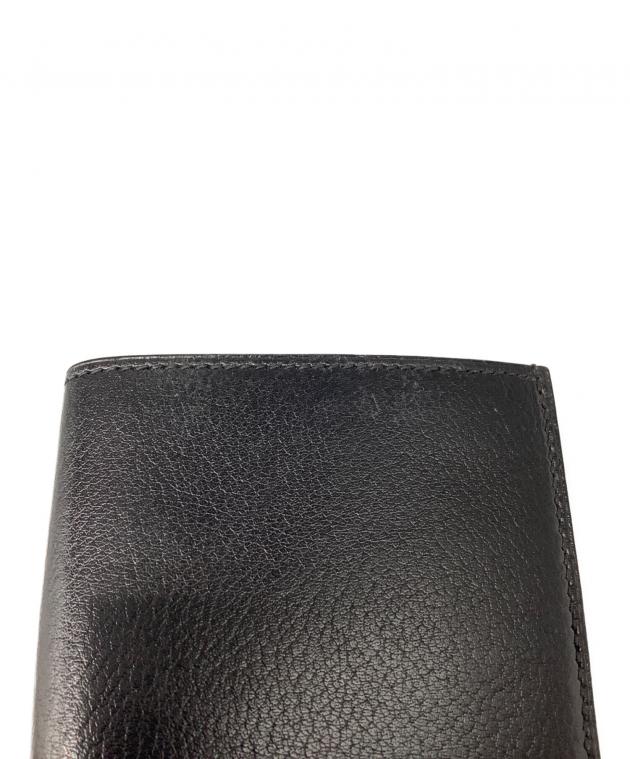 【VINTAGE】　【未使用】エルメス　HERMÈS　折財布　黒　子羊革 中古・古着通販】HERMES (エルメス) 2つ折り札入れ ブラック｜ブランド
