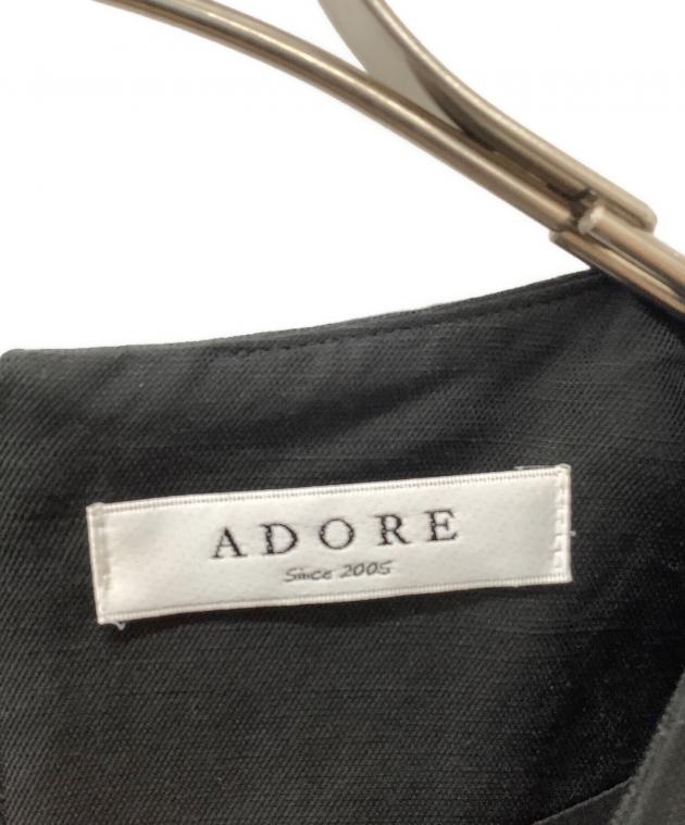 中古・古着通販】ADORE (アドーア) 半袖ブラウス ブラック×ホワイト