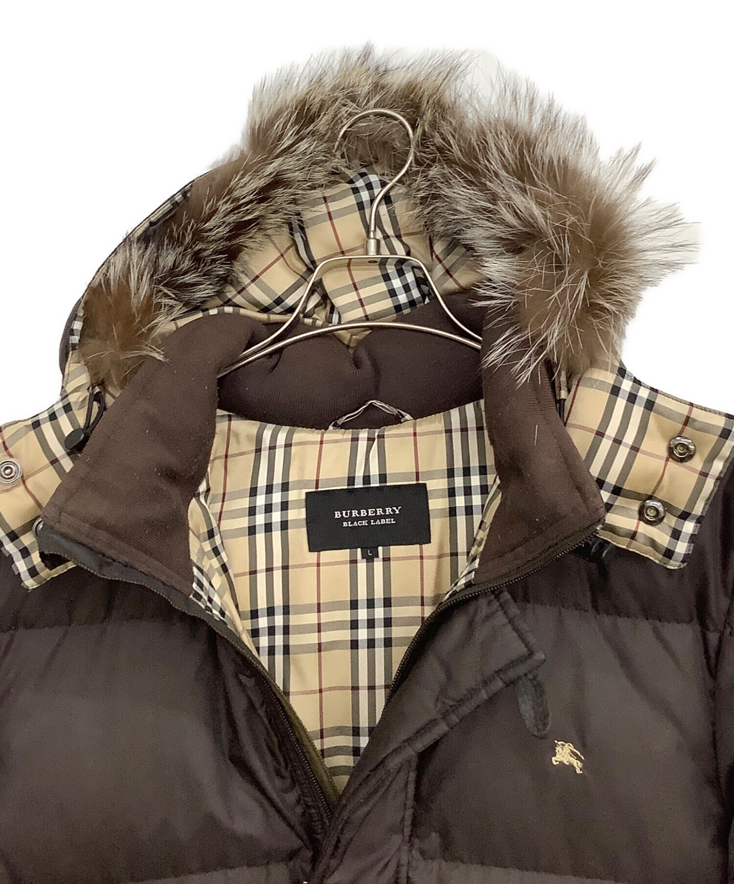 BURBERRY BLACK LABEL ダウンジャケット ダウンコート 中古・古着通販】BURBERRY BLACK LABEL (バーバリーブラックレーベル
