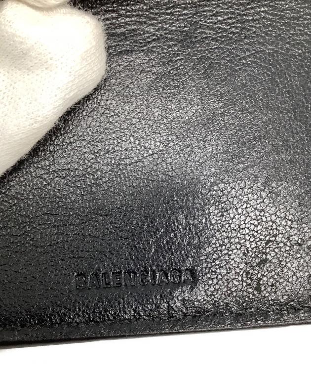 中古・古着通販】BALENCIAGA (バレンシアガ) 3つ折り財布 ブラック
