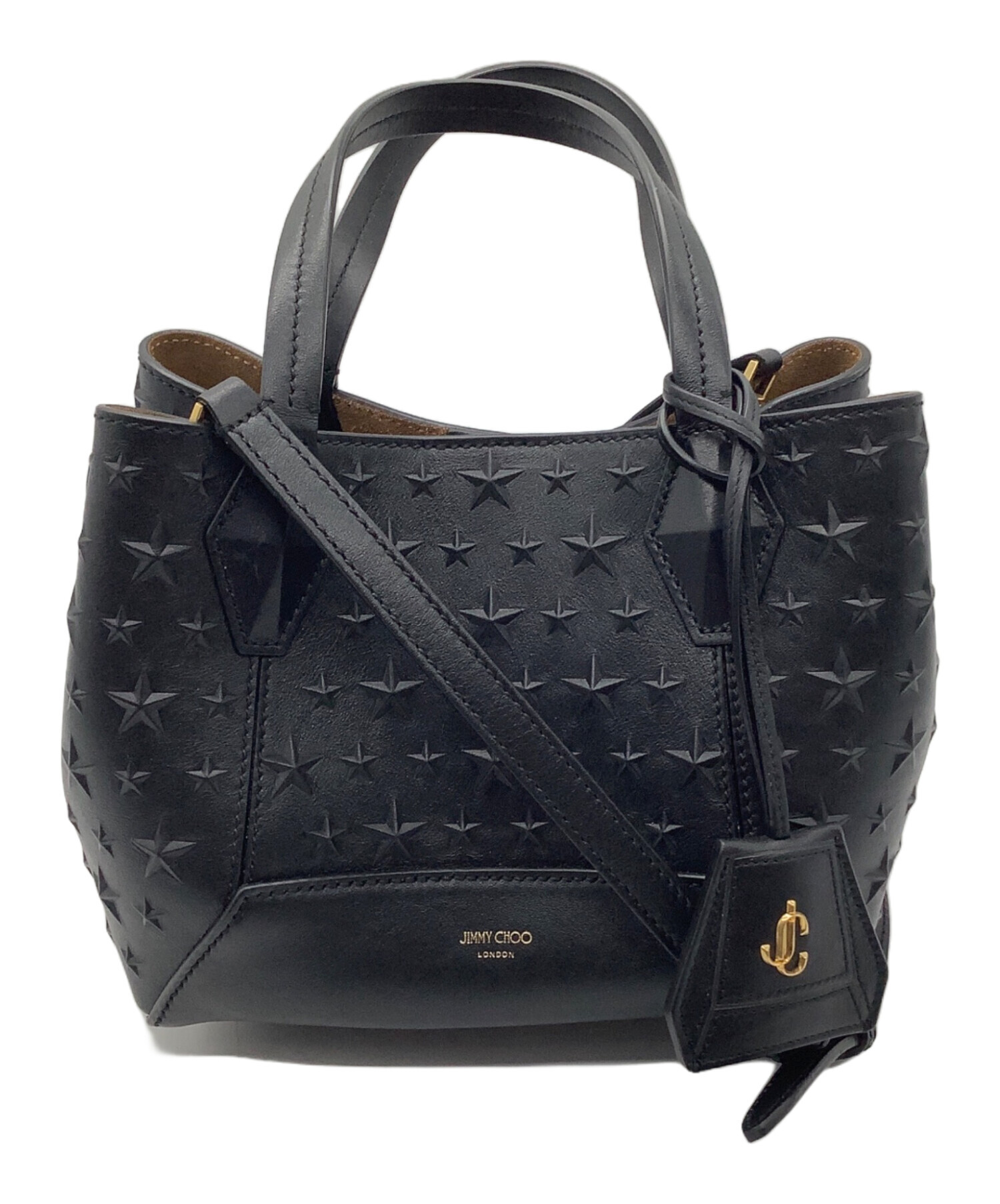 JIMMY CHOO ジミーチュー トートバッグ  紺 【古着】【中古】【送料無料】 中古・古着通販】JIMMY CHOO (ジミーチュウ) ダイヤモンド トート