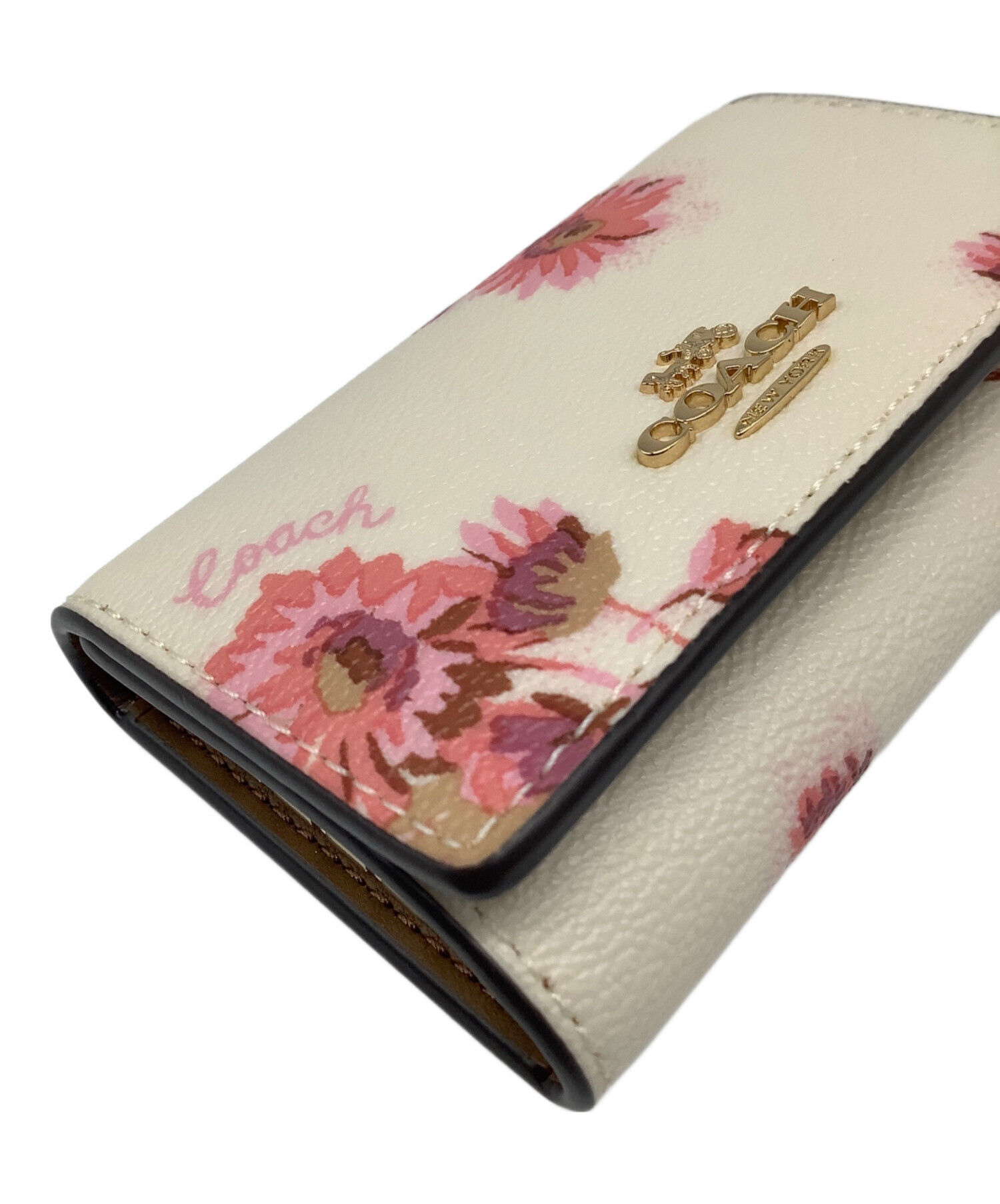 中古・古着通販】COACH (コーチ) 5連キーケース アイボリー×ピンク