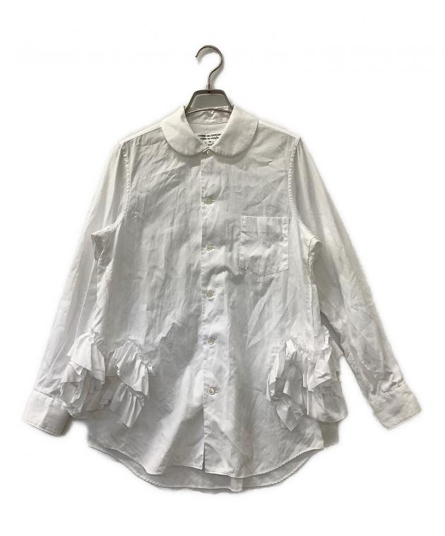 【トリココムデギャルソン】丸襟フリルホワイト長袖シャツ 中古・古着通販】COMME des GARCONS COMME des GARCONS