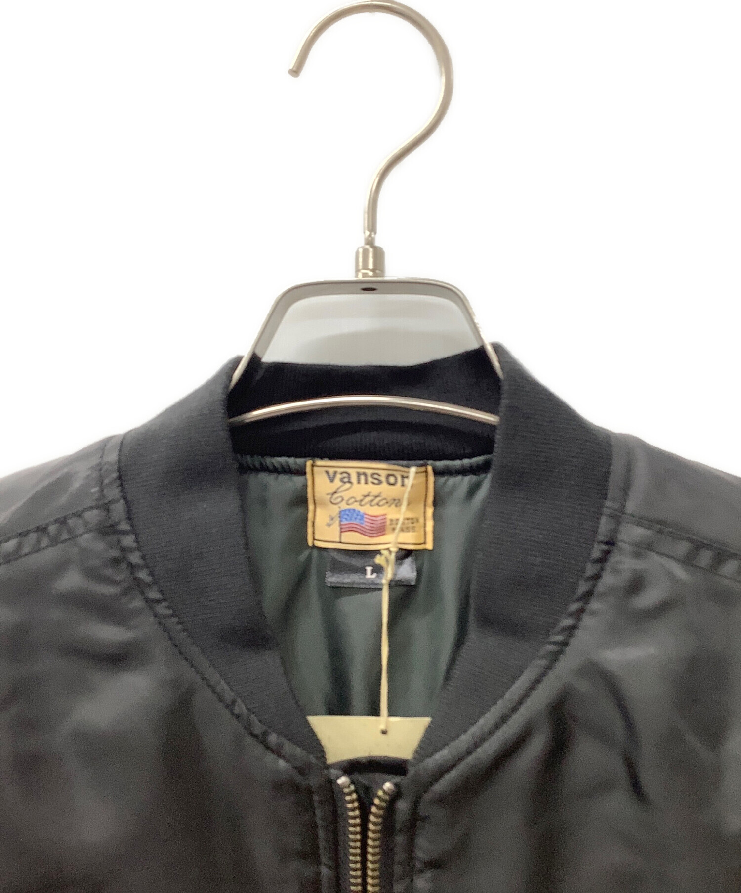 中古・古着通販】VANSON (バンソン) MA-1ジャケット ブラック サイズ:L