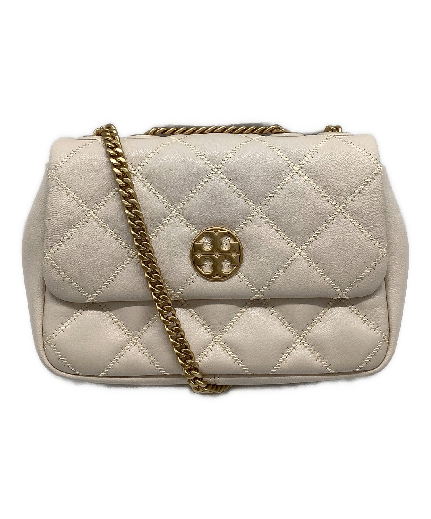 Tory Burch トリーバーチ　ショルダーバッグ グレージュ　チェーン　美品 中古・古着通販】TORY BURCH (トリーバーチ) チェーンショルダーバッグ