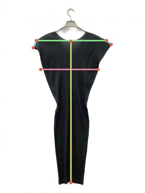 プリーツプリーズ ノースリーブ ロングワンピース ダークグレー 3 中古・古着通販】PLEATS PLEASE (プリーツプリーズ) ノースリーブ