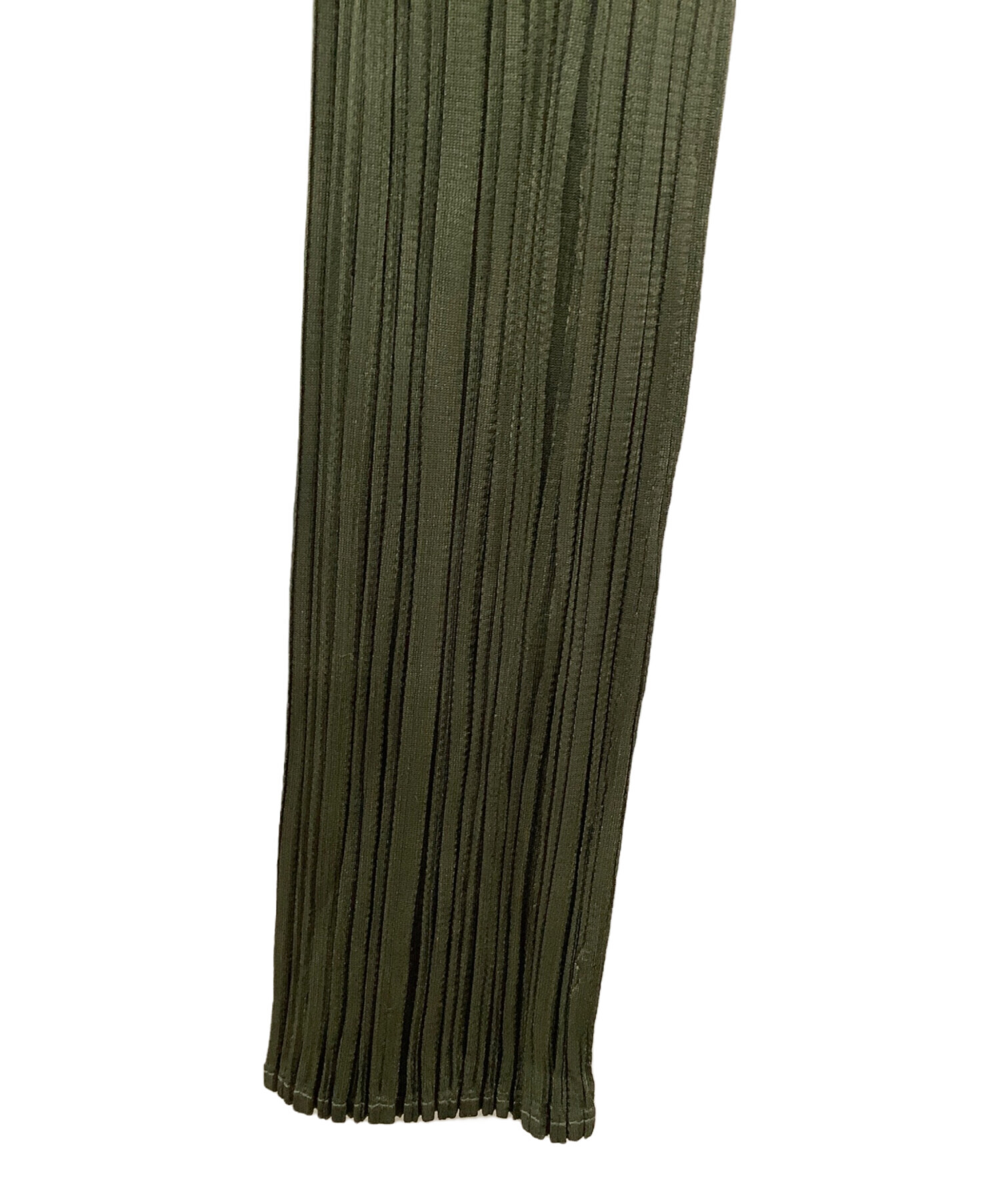 PLEATS PLEASE 長袖ワンピース グリーン 中古・古着通販】PLEATS PLEASE (プリーツプリーズ) 長袖ワンピース