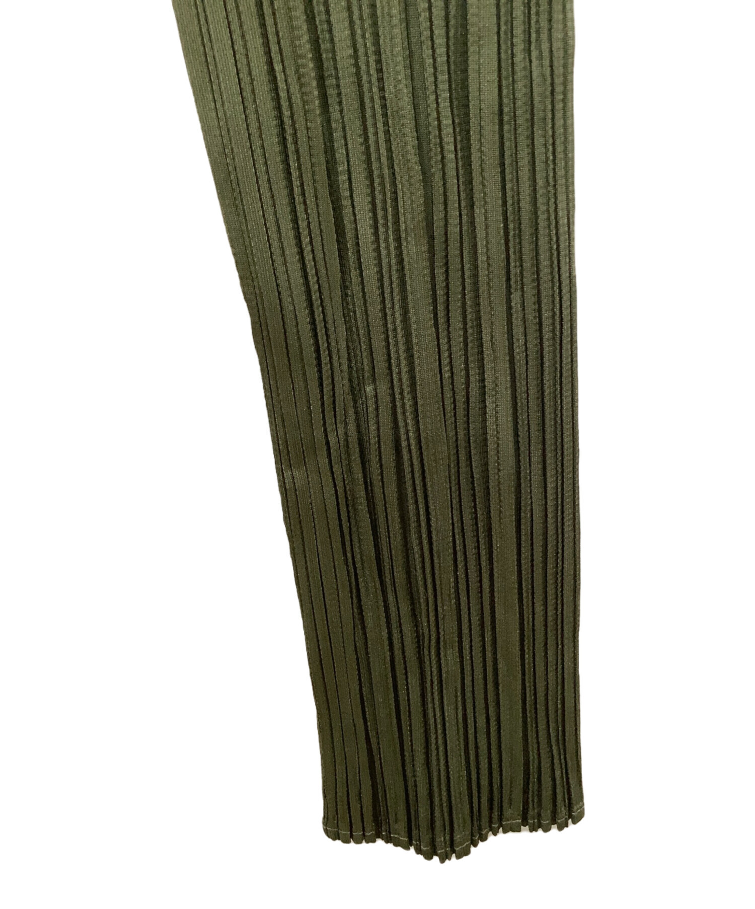 プリーツプリーズ　長袖ワンピース　グリーン　サイズ3 中古・古着通販】PLEATS PLEASE (プリーツプリーズ) 長袖ワンピース