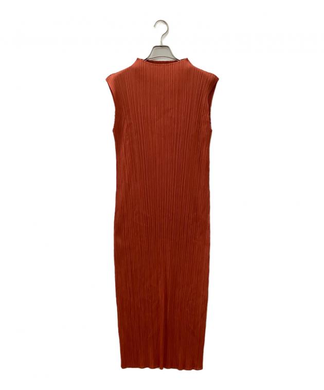 PLEATS PLEASE ノースリーブ ワンピース ボルドー サイズ3 中古・古着通販】PLEATS PLEASE (プリーツプリーズ) ノースリーブ