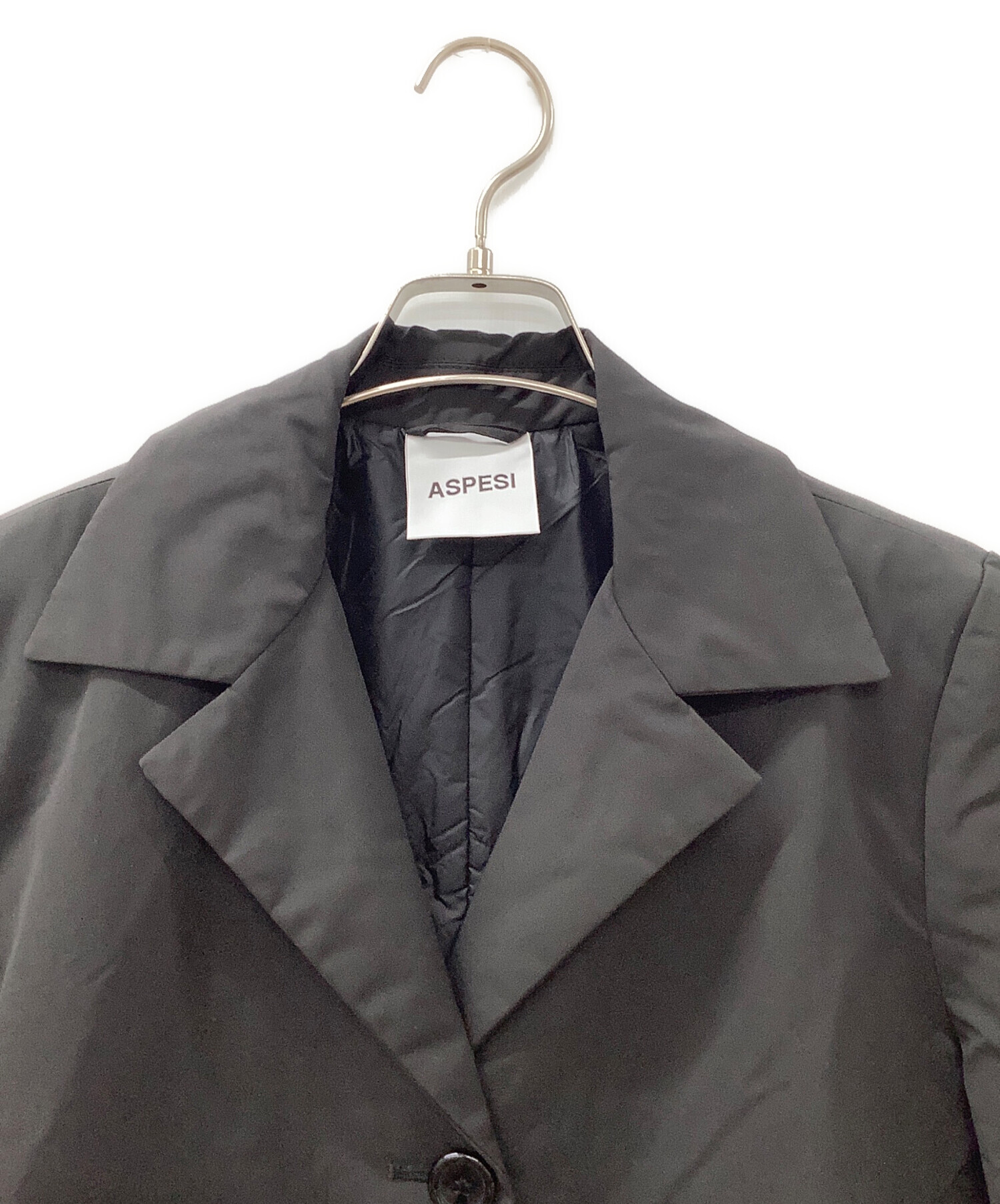 中古・古着通販】ASPESI (アスペジ) トレンチコート ブラック サイズ