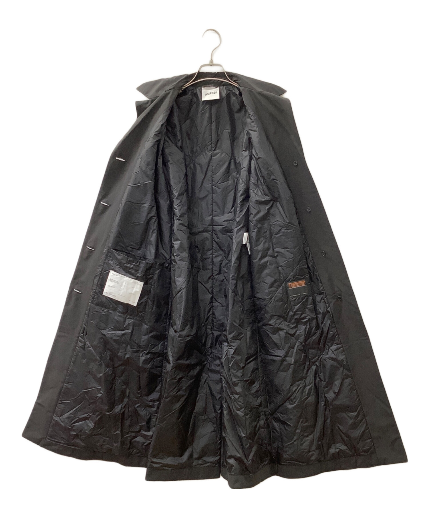 中古・古着通販】ASPESI (アスペジ) トレンチコート ブラック サイズ