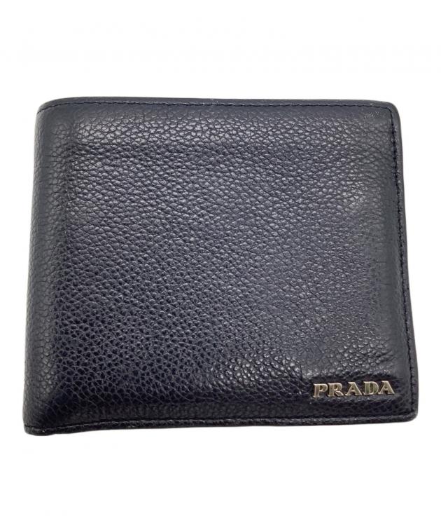 中古・古着通販】PRADA (プラダ) 2つ折り財布 ブラック｜ブランド