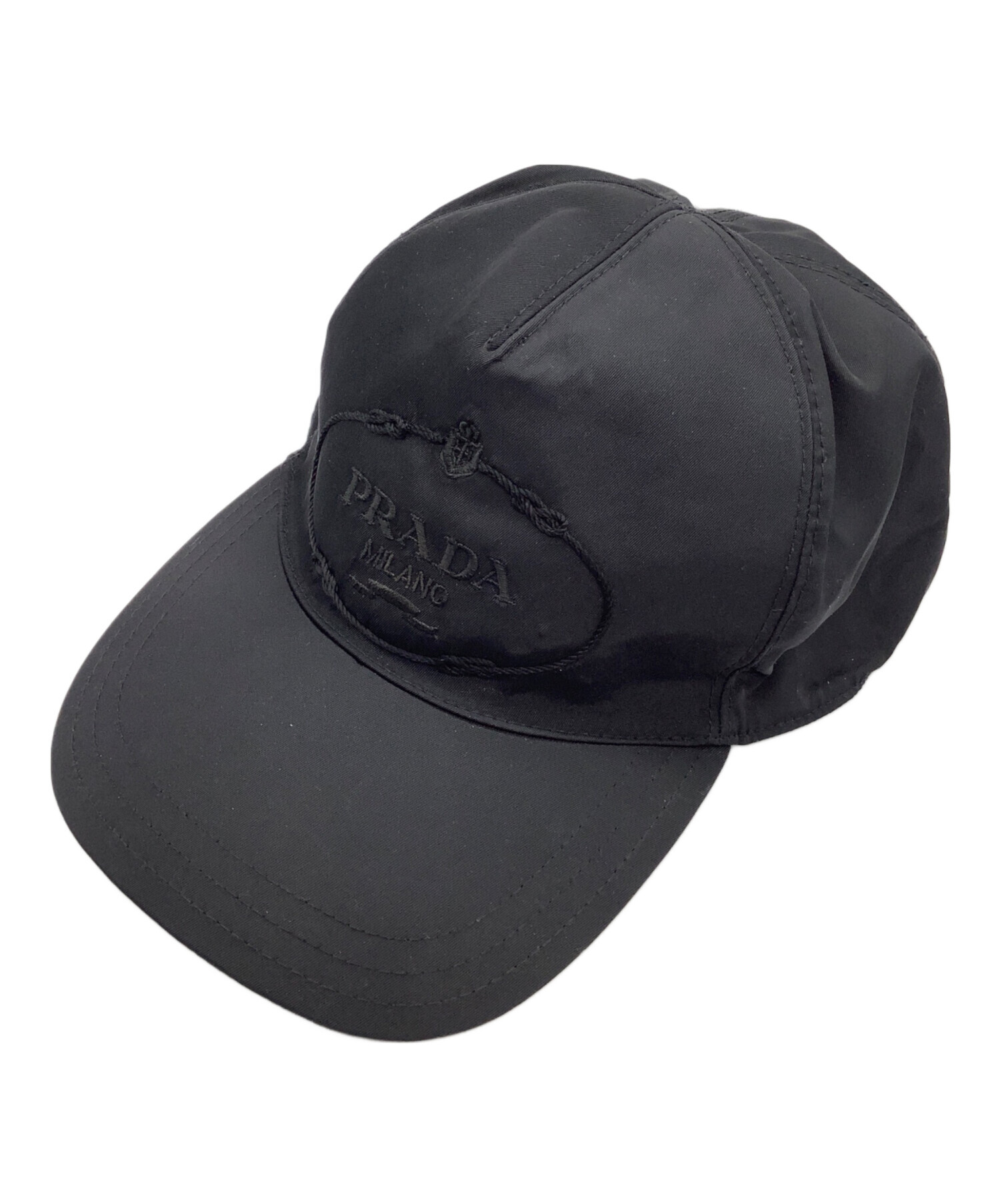 こ*と様 【値下げ交渉ok】PRADA ブラックキャップ 中古・古着通販】PRADA (プラダ) キャップ ブラック サイズ:L