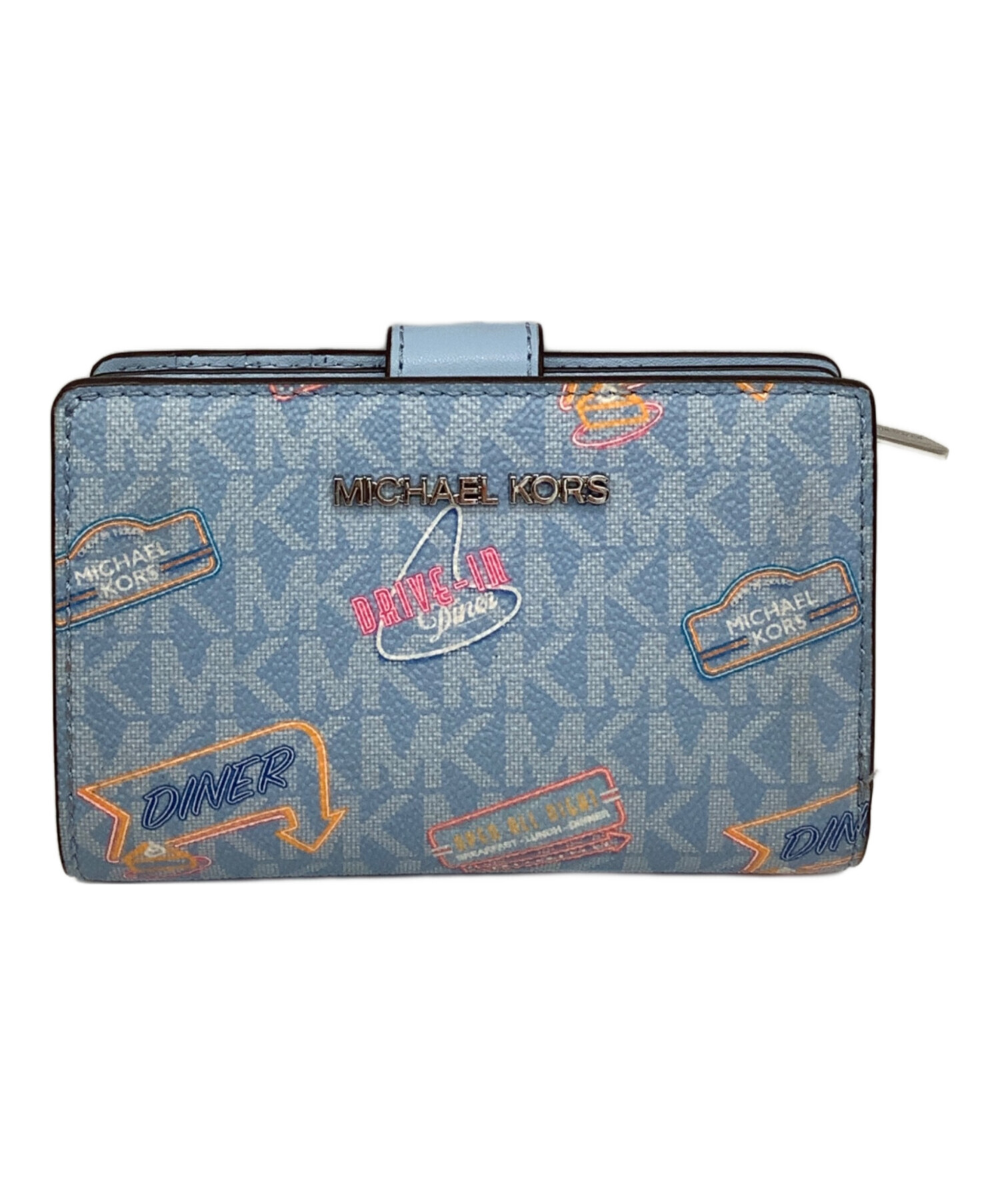 中古・古着通販】MICHAEL KORS (マイケルコース) 2つ折り財布 ブルー