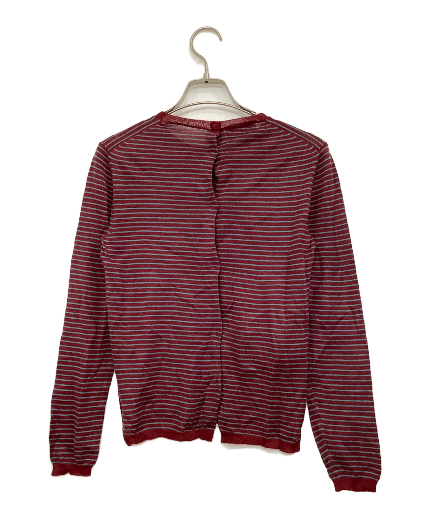 中古・古着通販】PRADA (プラダ) 薄手ニット レッド×ブルー サイズ:38
