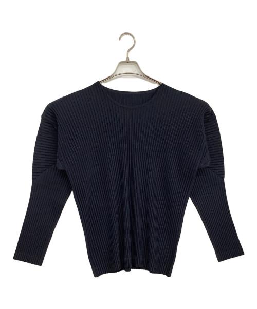 オムプリッセ イッセイミヤケ 長袖カットソー 2 ネイビー 中古・古着通販】HOMME PLISSE ISSEY MIYAKE (オム プリッセ イッセイ