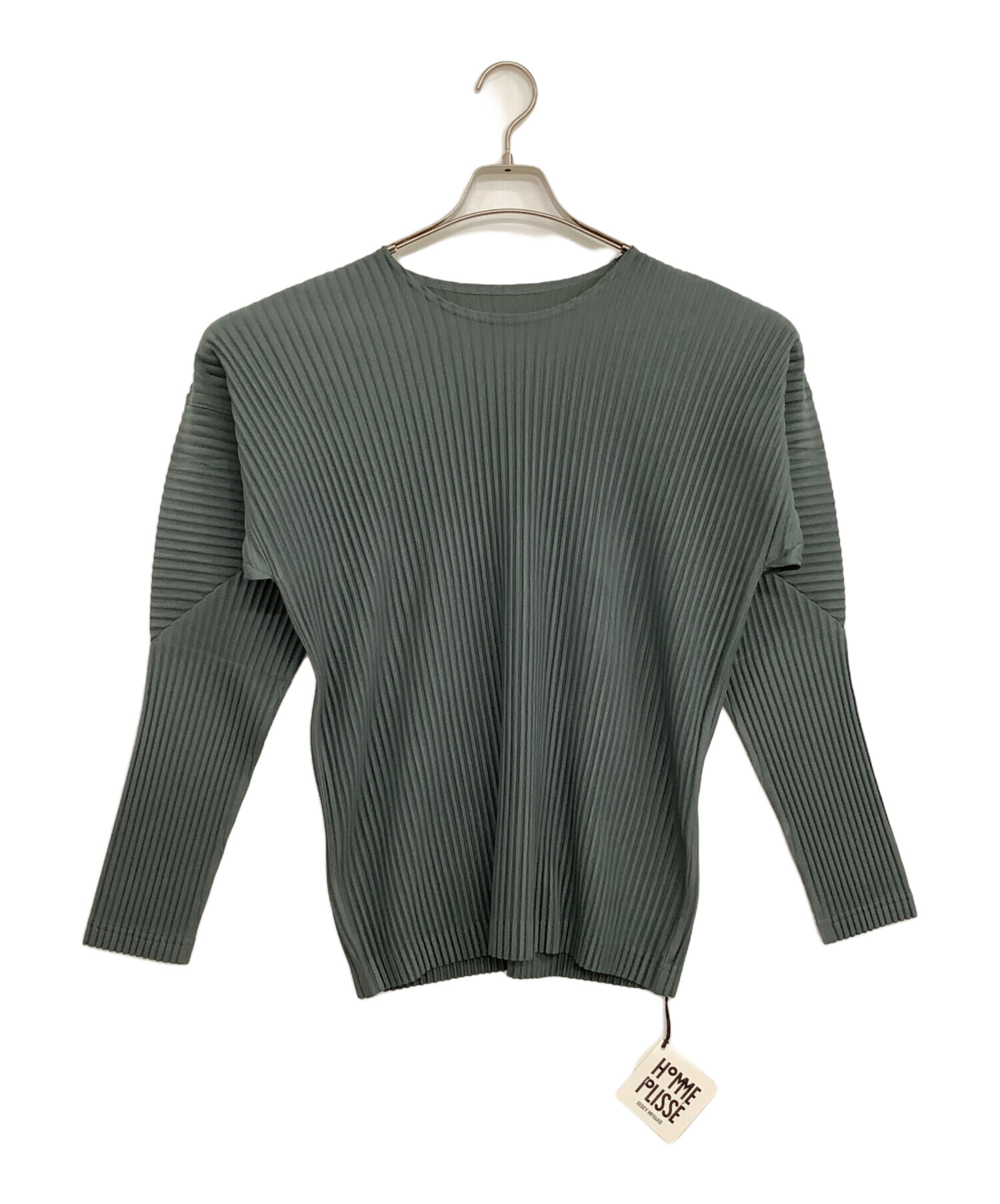 オムプリッセイッセイミヤケ プリーツ長袖カットソー サイズ4 ライトグレー 中古・古着通販】HOMME PLISSE ISSEY MIYAKE (オム プリッセ イッセイ