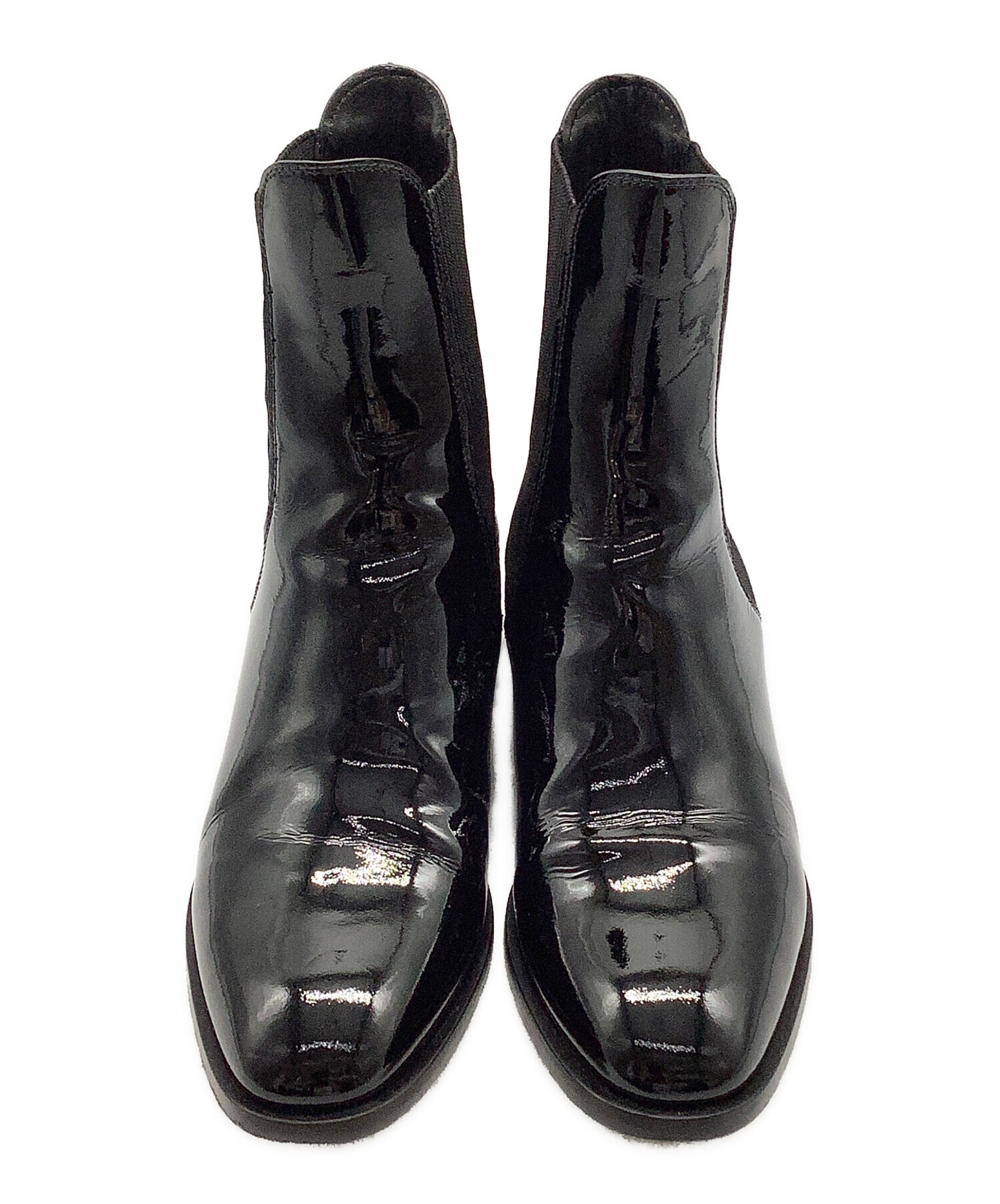 JIMMY CHOO ブラック サイドゴアブーツ 中古・古着通販】JIMMY CHOO (ジミーチュウ) サイドゴアブーツ