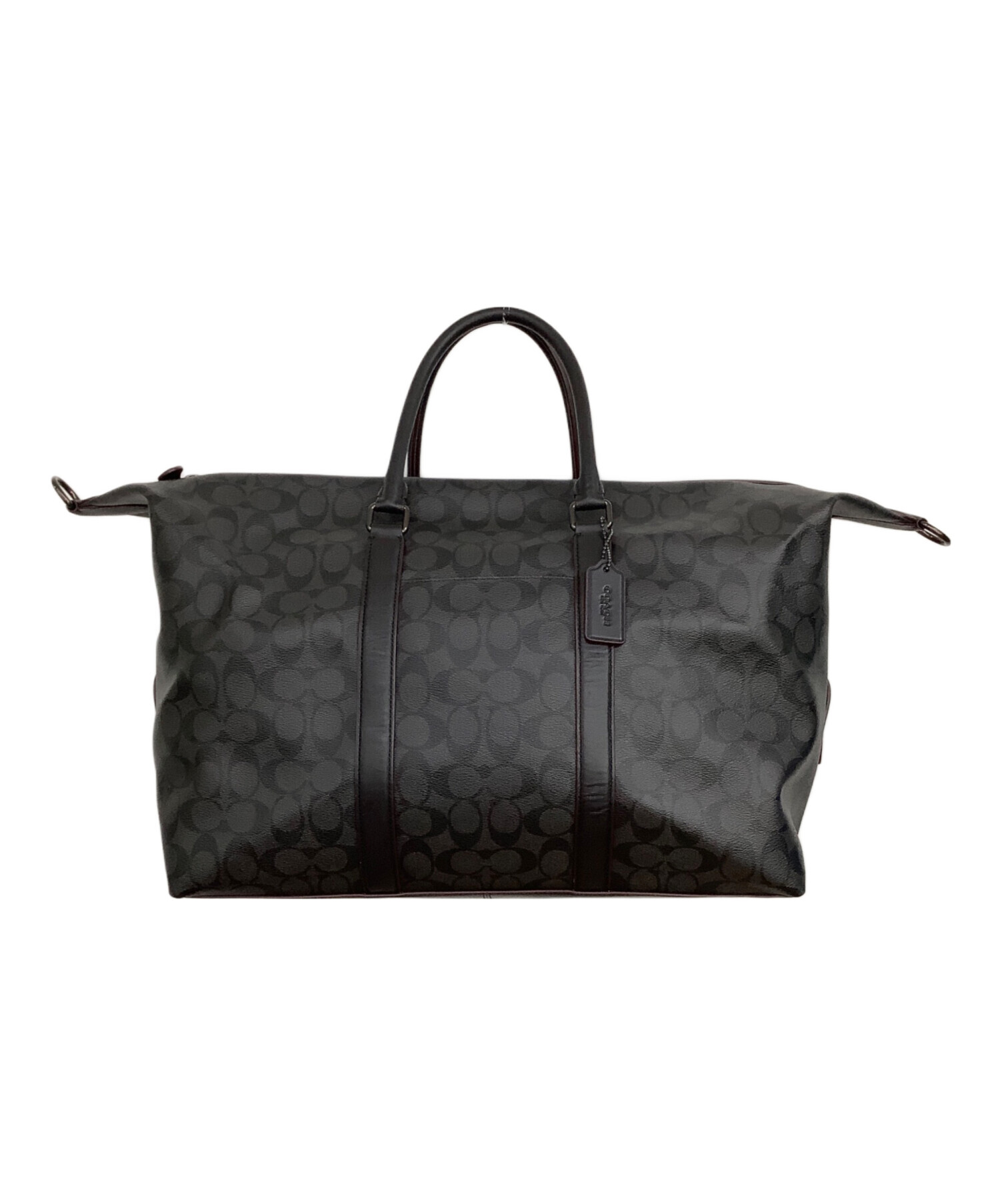コーチ 良品 2way シグネチャー トレッカー ボストンバッグ ブラック 中古・古着通販】COACH (コーチ) シグネチャー ボストンバッグ