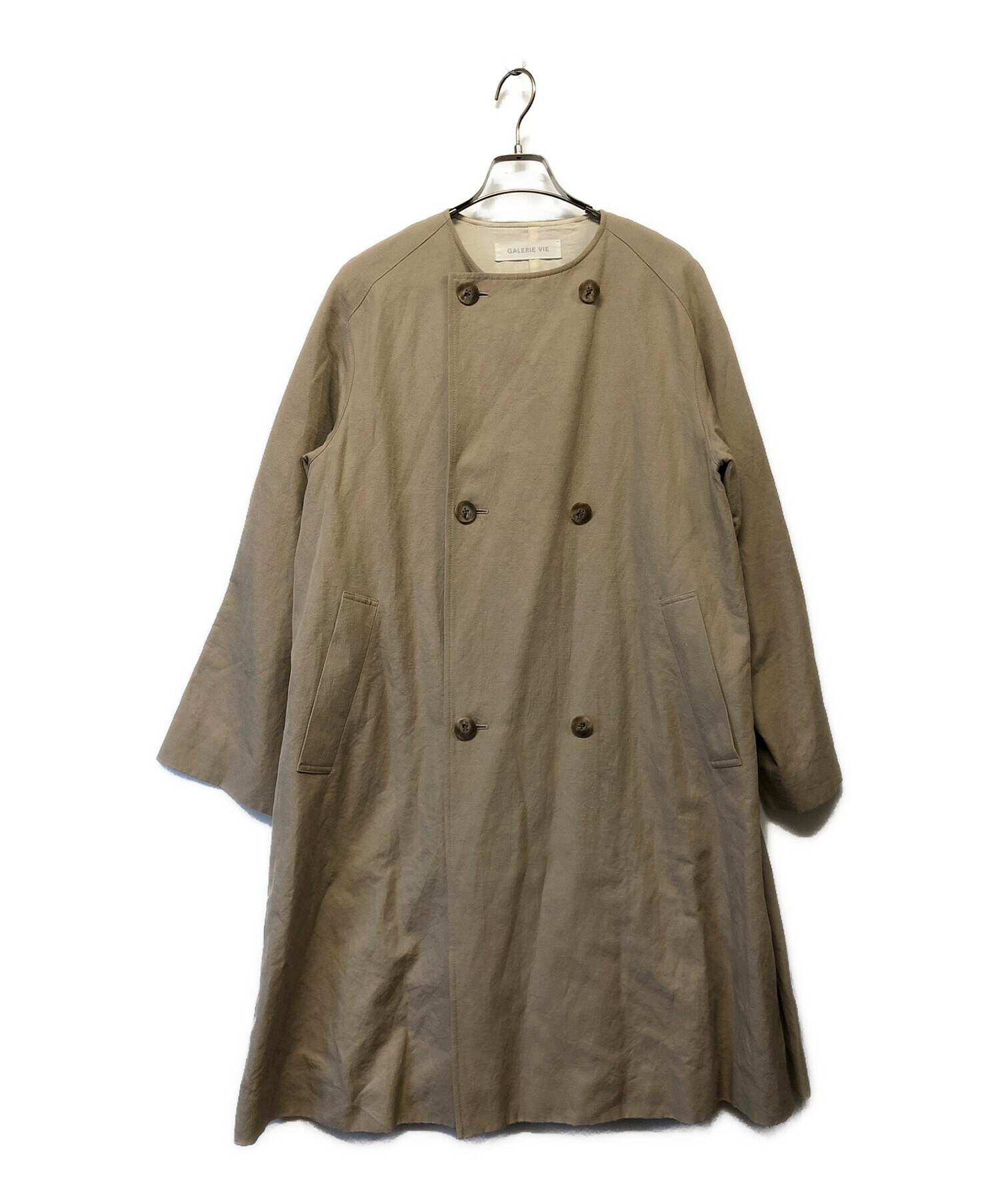 1035y 美品 ギャルリーヴィー　ウールダブルフェイス ノーカラー コート 1035y 美品 ギャルリーヴィー ウールダブルフェイス ノーカラー コート