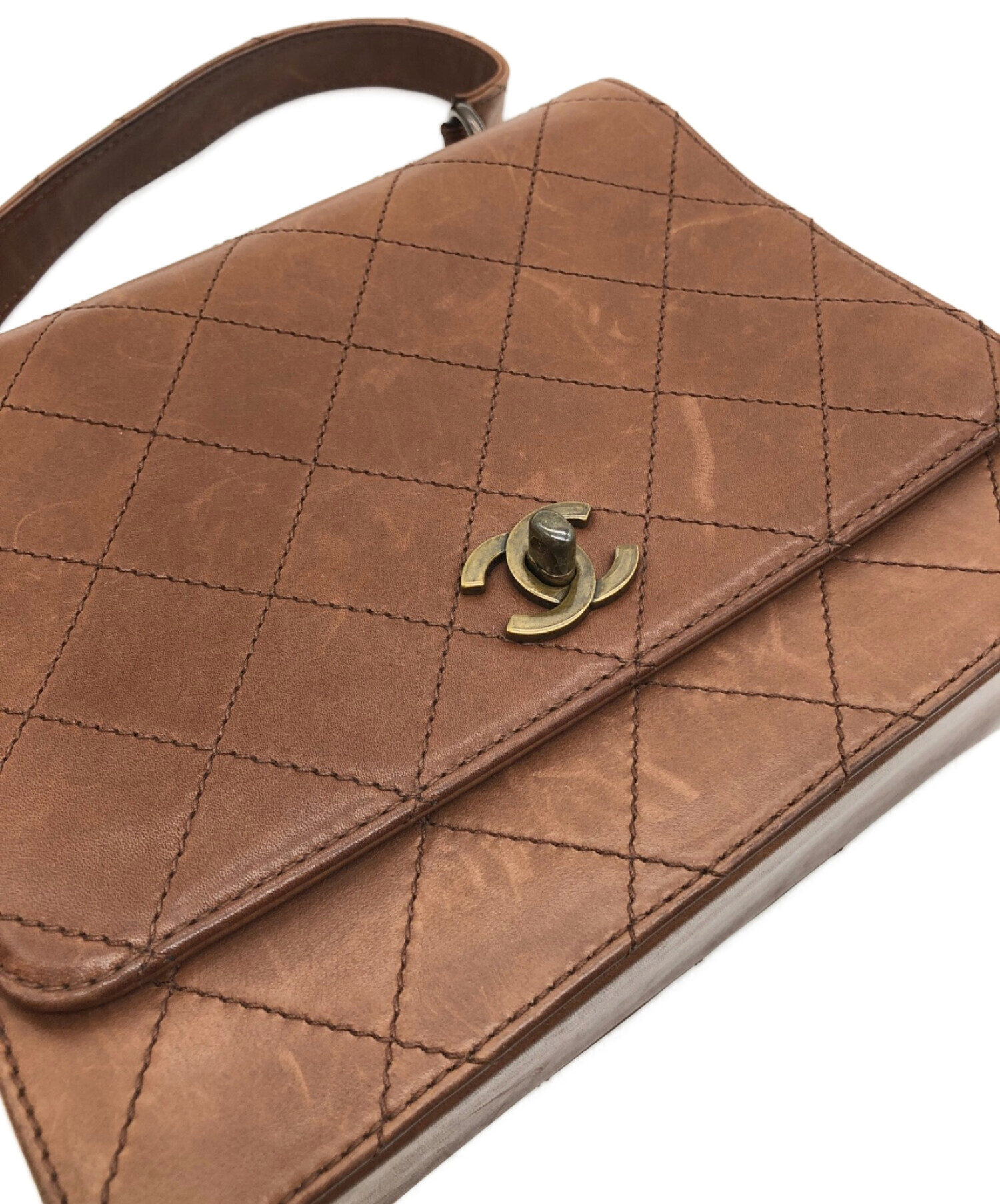 CHANEL シャネル ハンドバッグ レディース 【古着】【中古】 中古・古着通販】CHANEL (シャネル) ハンドバッグ ブラウン｜ブランド