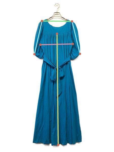 中古・古着通販】DEMYLEE (デミリー) 半袖ワンピース ブルー サイズ