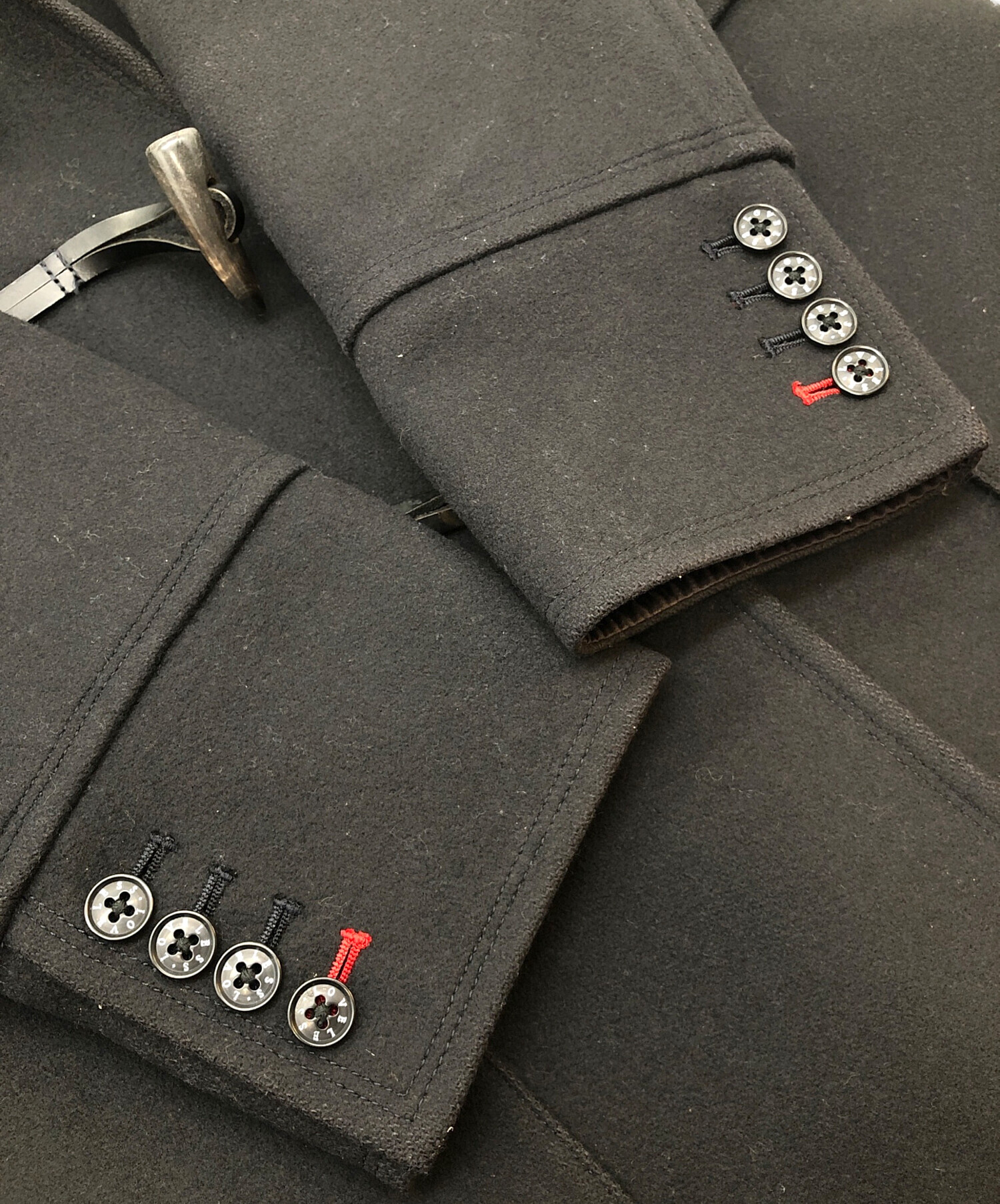 中古・古着通販】LOVELESS (ラブレス) ダッフルコート ブラック×レッド