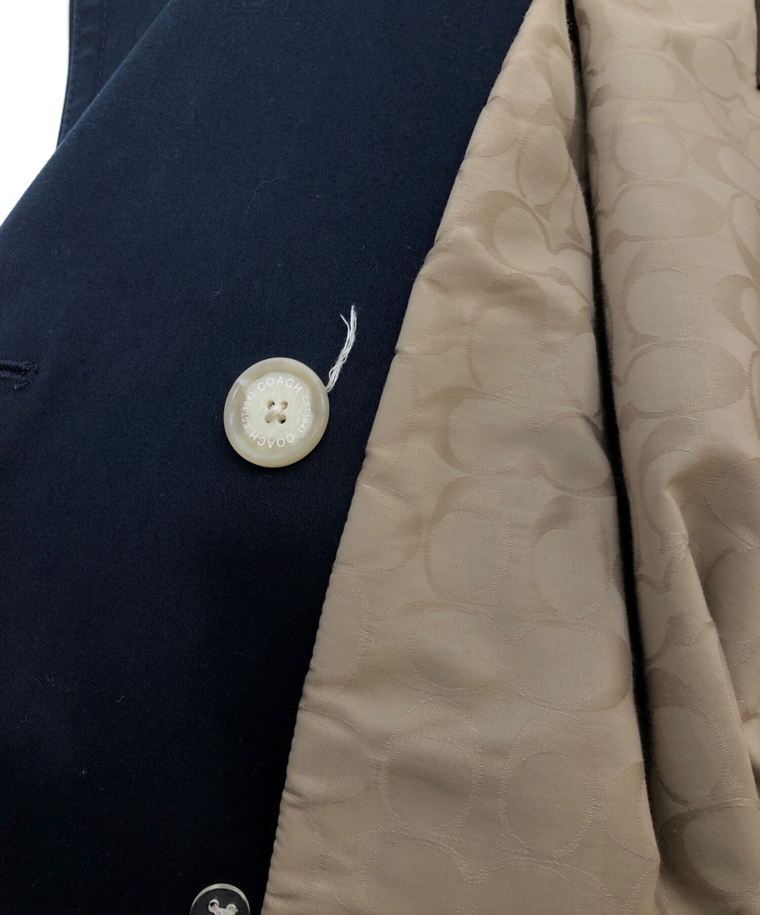 中古・古着通販】COACH (コーチ) トレンチコート ネイビー サイズ:M