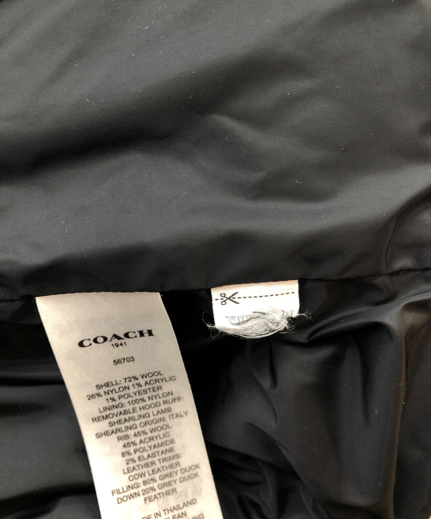中古・古着通販】COACH (コーチ) ダウンコート グレー サイズ:4 
