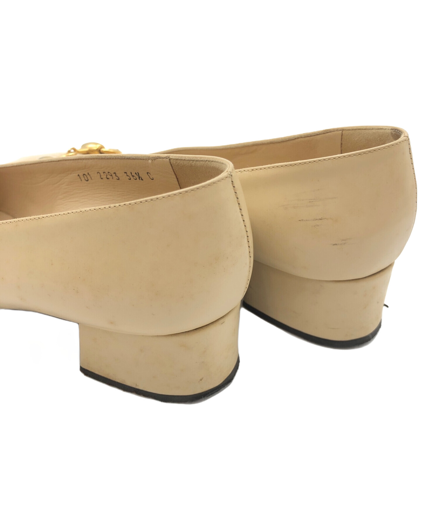 中古・古着通販】GUCCI (グッチ) ホースビットパンプス ベージュ